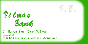 vilmos bank business card